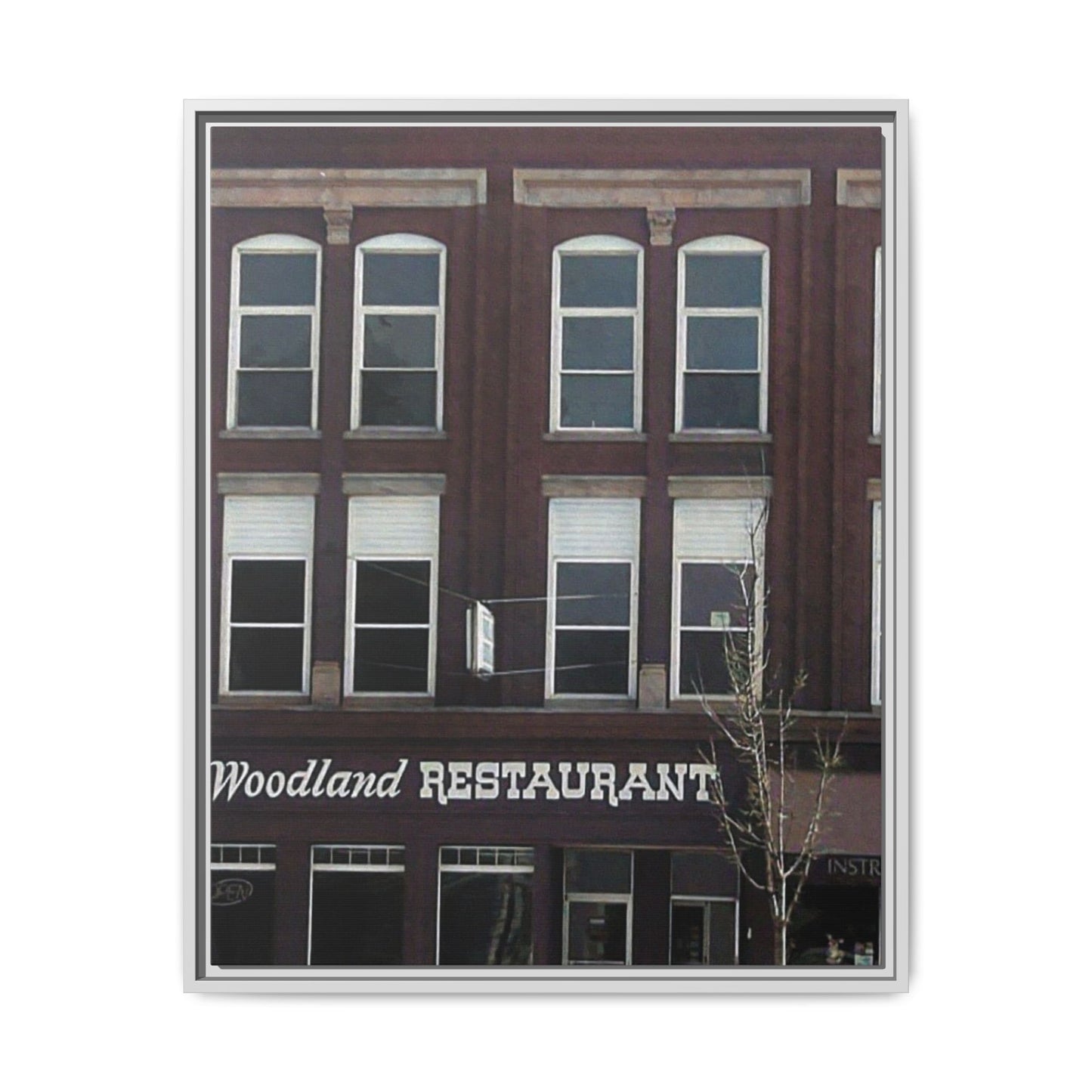 Woodland Restaurant Findlay O. Framed Matte Canvas Print - Woodland Restaurant Art for Home Decor