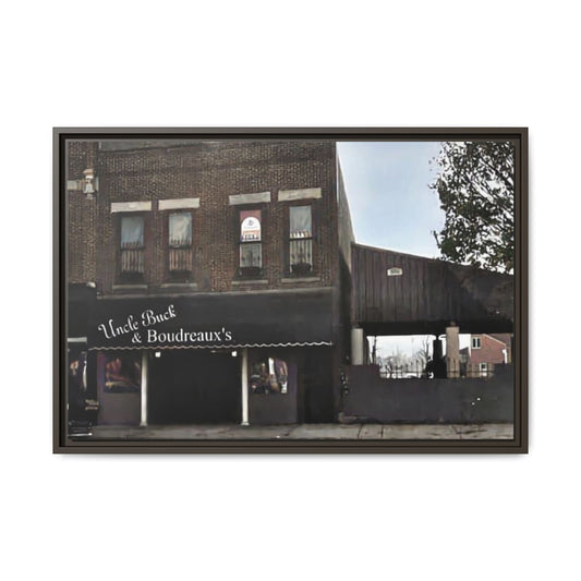 Uncle Buck & Boudreaux’s Framed Matte Canvas Art - Uncle Buck & Boudreaux's Street Scene Decor