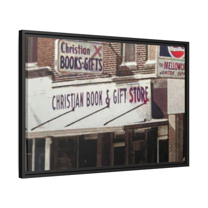 Christian Gift and Book Store Vintage Framed Canvas Art - Christian Book & Gift Store