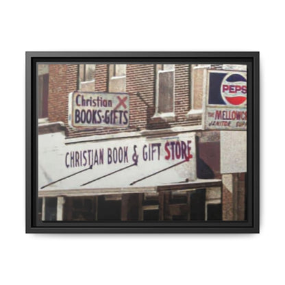 Christian Gift and Book Store Vintage Framed Canvas Art - Christian Book & Gift Store