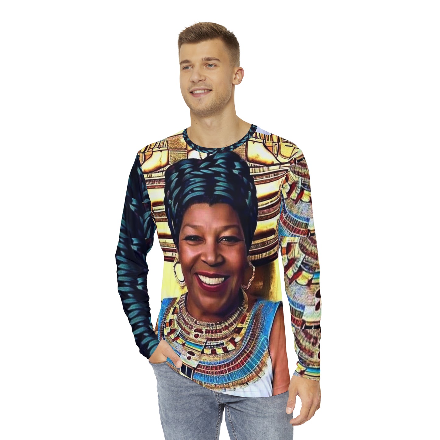 Nina Egyptian Queen Men's Long Sleeve Shirt (AOP)