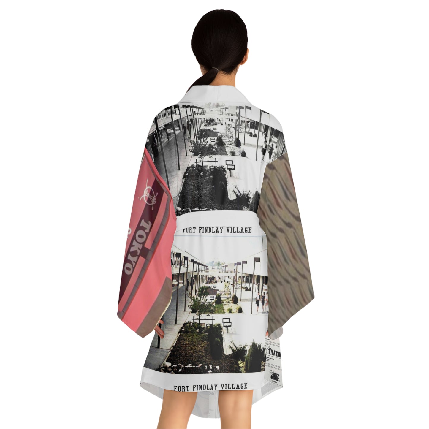 Findlay Village Mall Long Sleeve Kimono Robe (AOP)