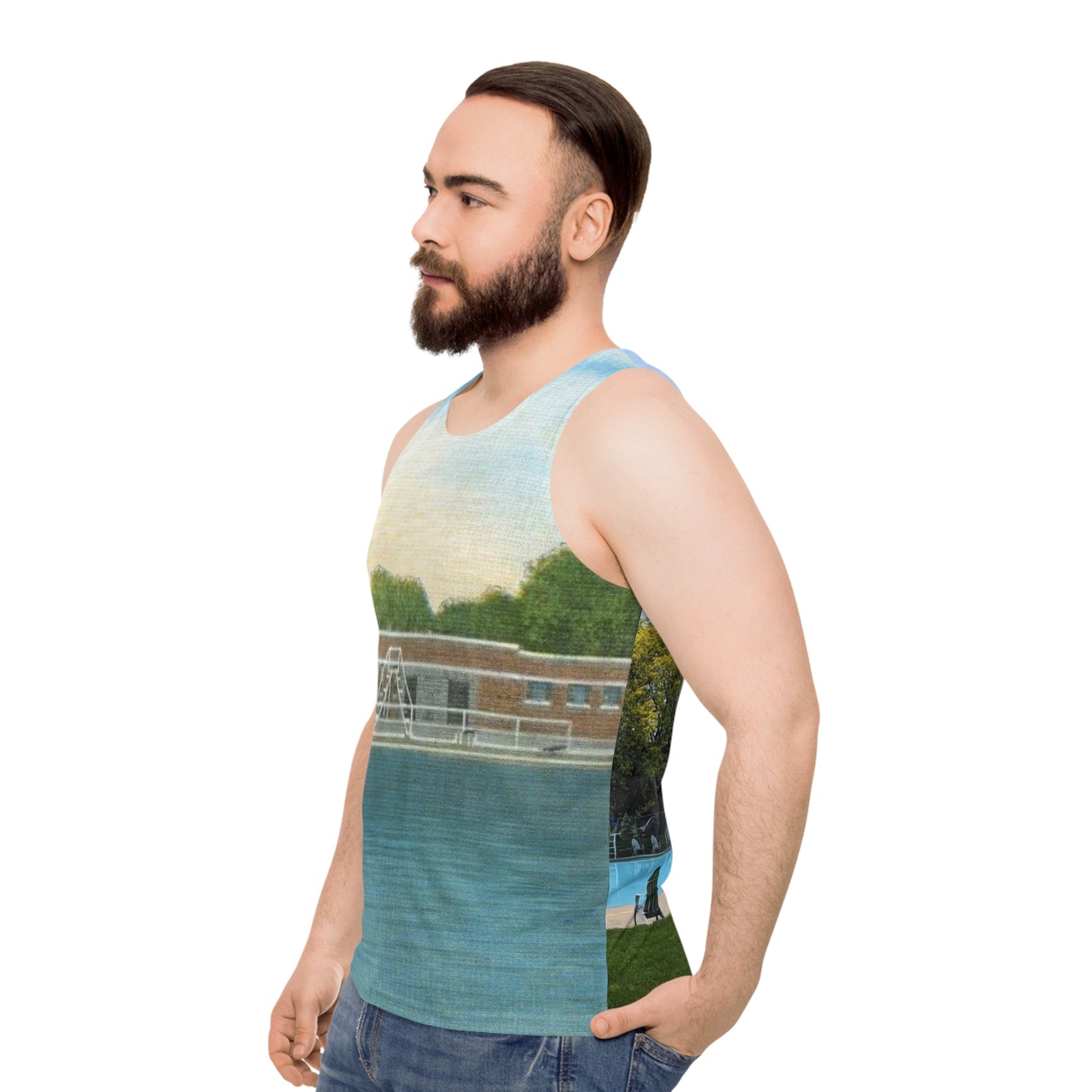 Riverside Pool Unisex Tank Top (AOP)