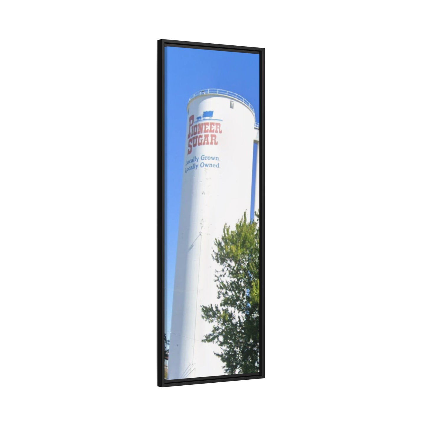 Pioneer Sugar Framed Matte Canvas Print - Vintage Farm Silos Art