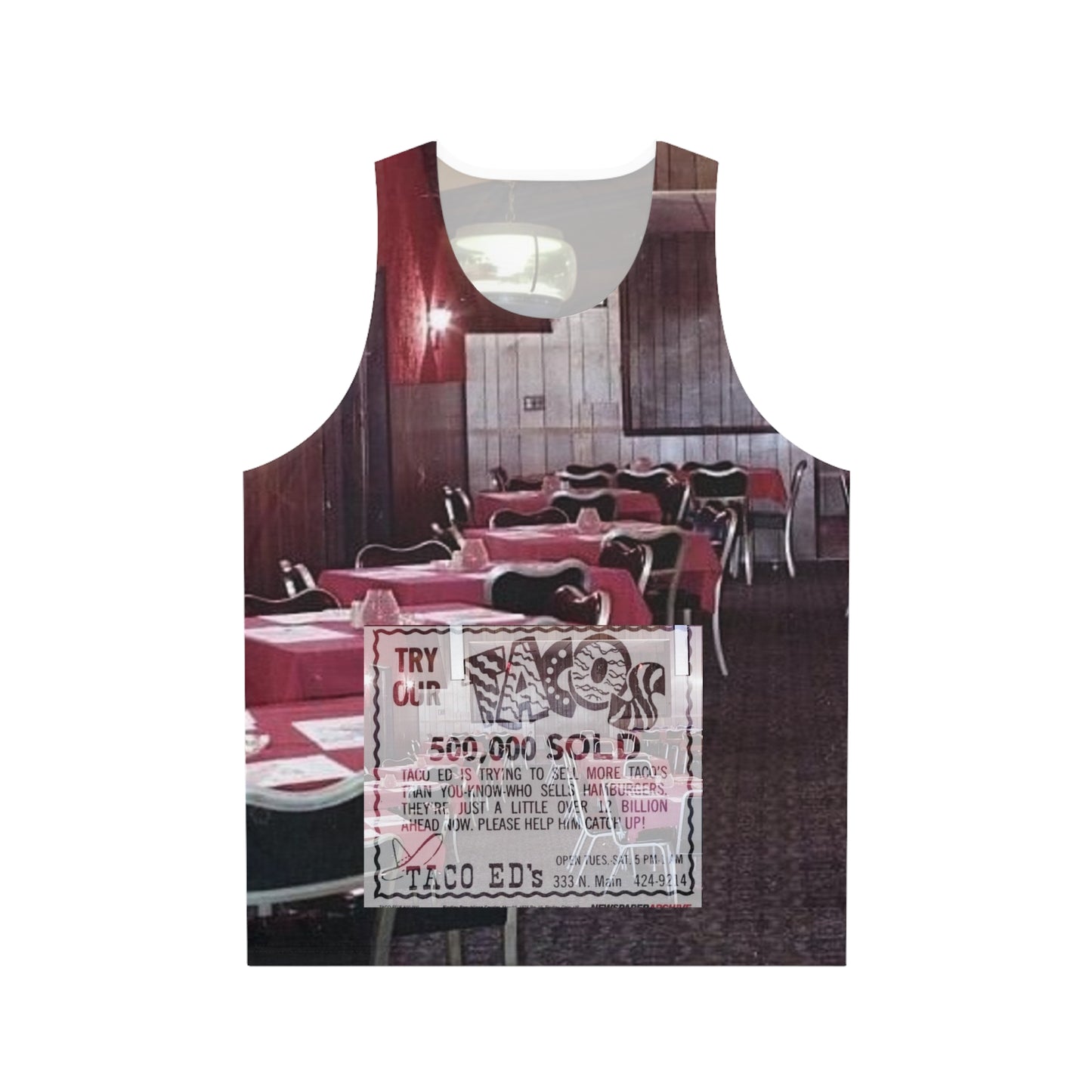 Taco Ed’s Unisex Tank Top (AOP)