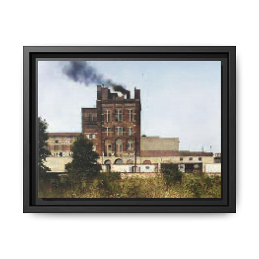 Krantz  Brewery Colorized Vintage Industrial Building Framed Matte Canvas Art