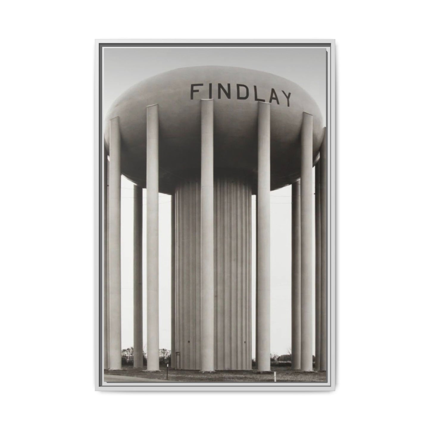 Findlay Water Tower Framed Matte Canvas Wall Art - Findlay Water Tower Photography Print