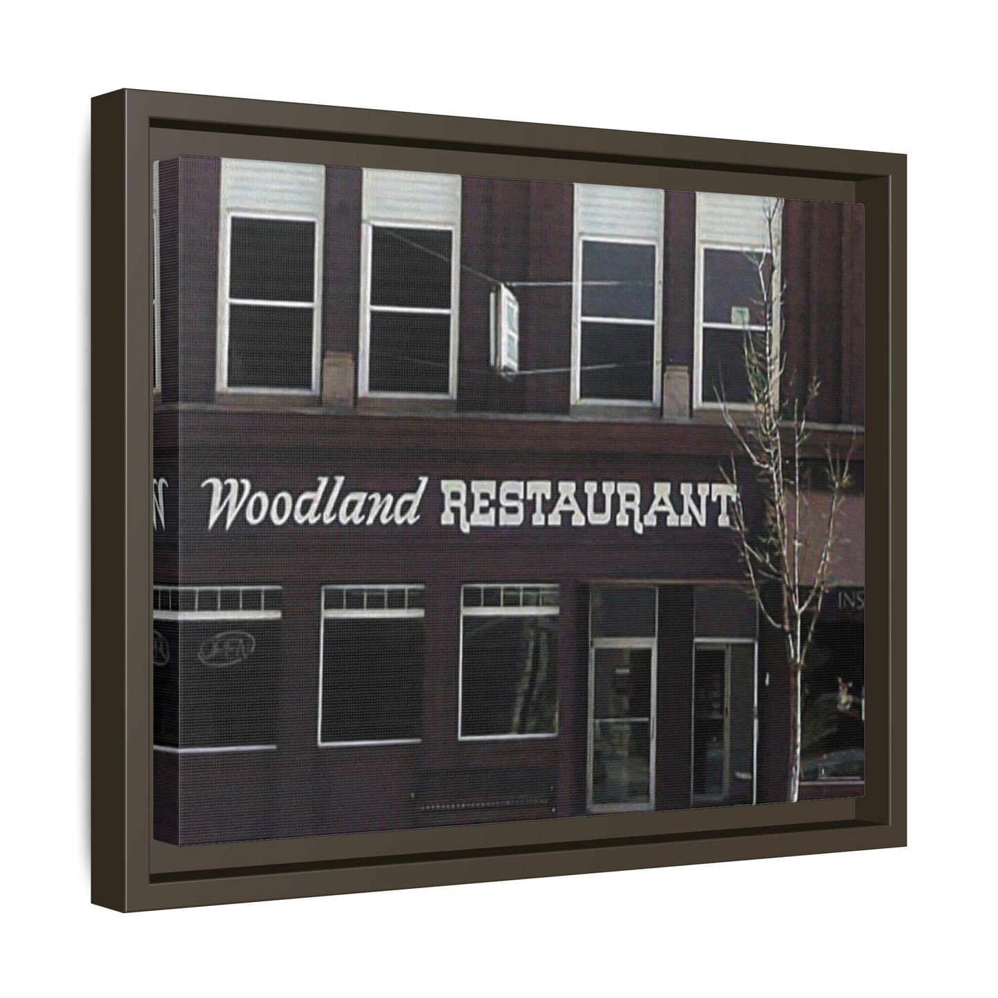 Woodland Restaurant Findlay O. Framed Matte Canvas Print - Woodland Restaurant Art for Home Decor