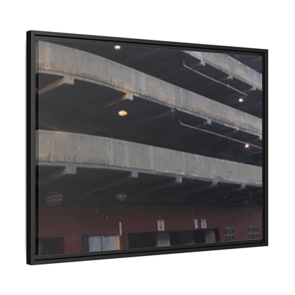 Downtown Findlay Parking Garage Urban Vibes Framed Canvas Art | Modern Wall Decor