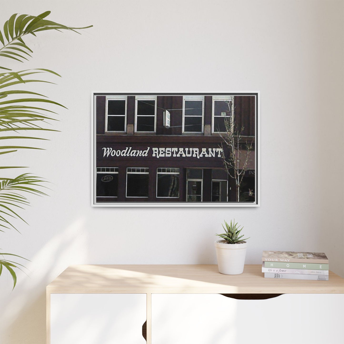 Woodland Restaurant Findlay O. Framed Matte Canvas Print - Woodland Restaurant Art for Home Decor