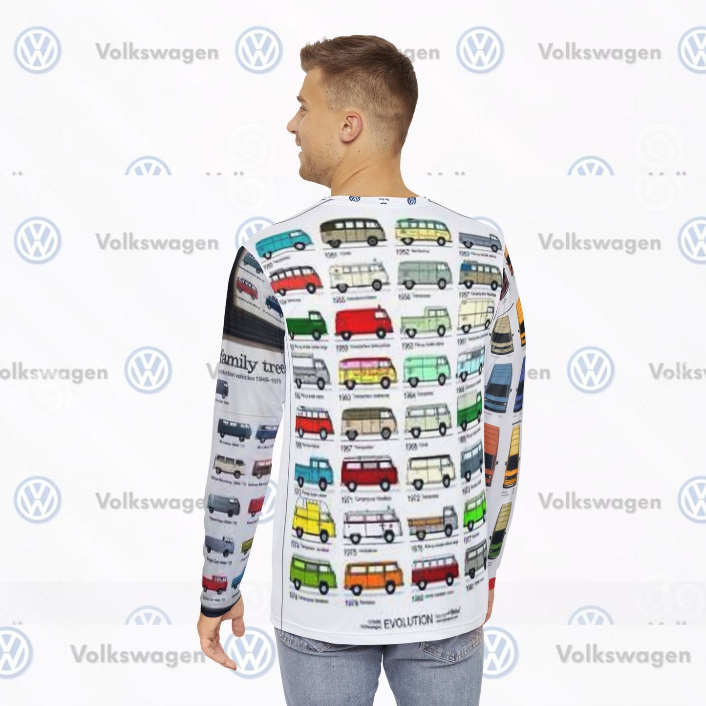 VW FAMILY TREE Men's Long Sleeve Shirt (AOP)