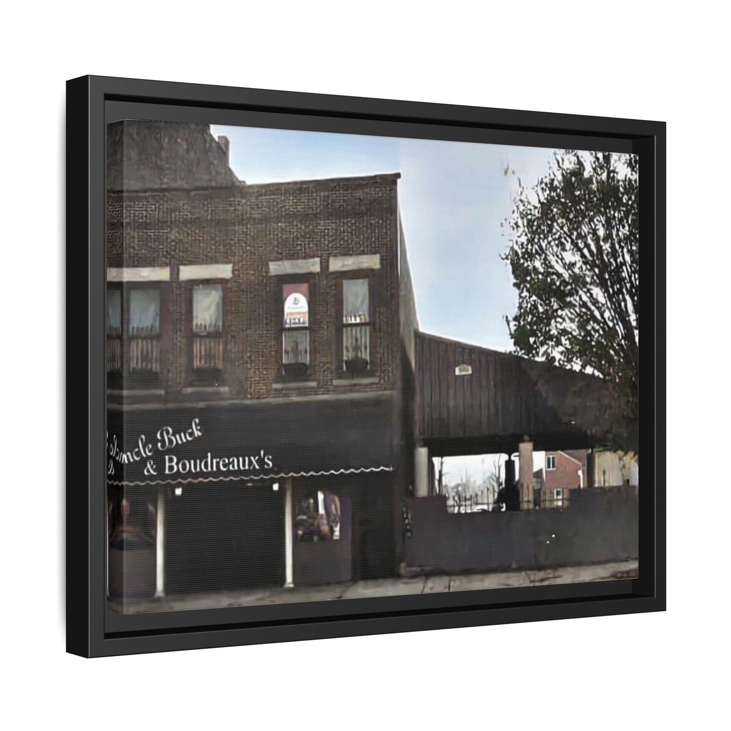 Uncle Buck & Boudreaux’s Framed Matte Canvas Art - Uncle Buck & Boudreaux's Street Scene Decor