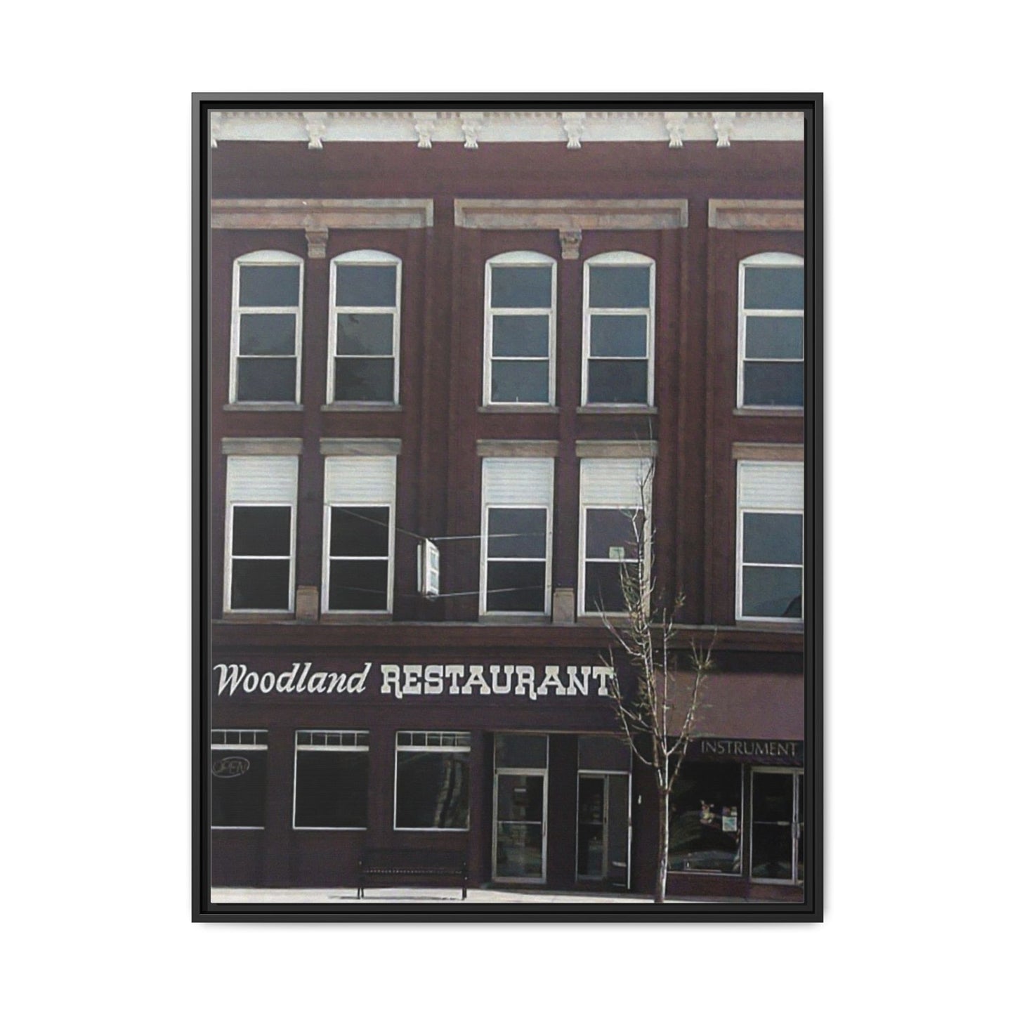 Woodland Restaurant Findlay O. Framed Matte Canvas Print - Woodland Restaurant Art for Home Decor