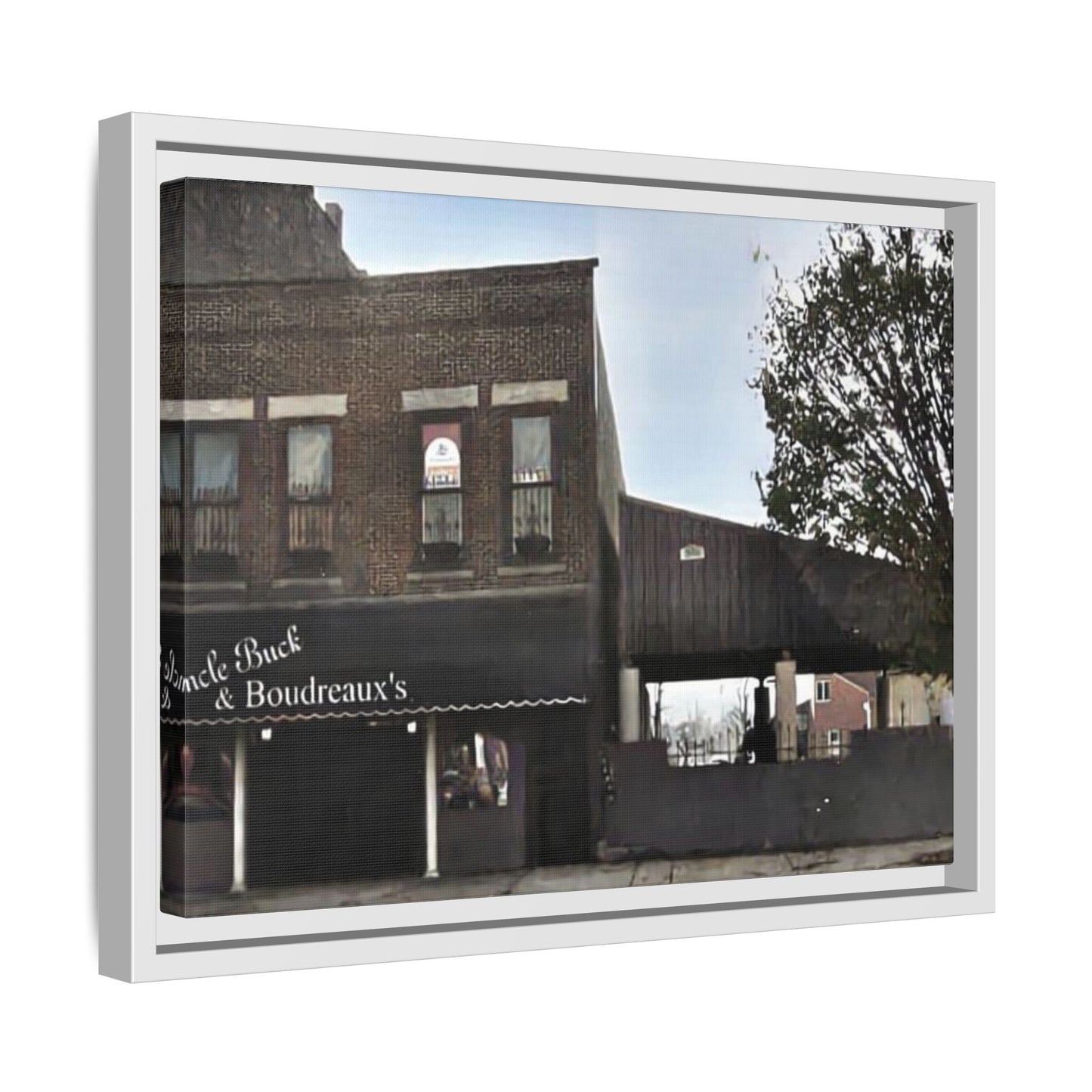 Uncle Buck & Boudreaux’s Framed Matte Canvas Art - Uncle Buck & Boudreaux's Street Scene Decor