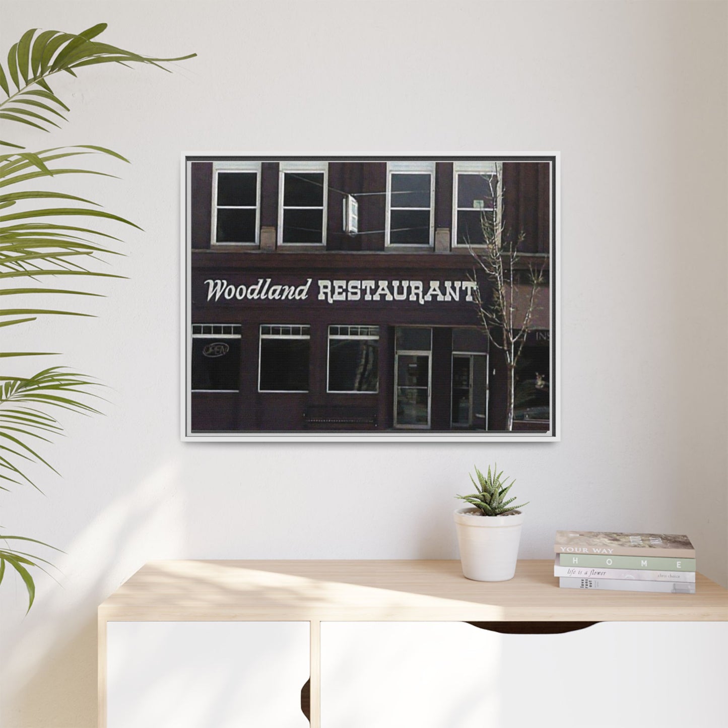 Woodland Restaurant Findlay O. Framed Matte Canvas Print - Woodland Restaurant Art for Home Decor