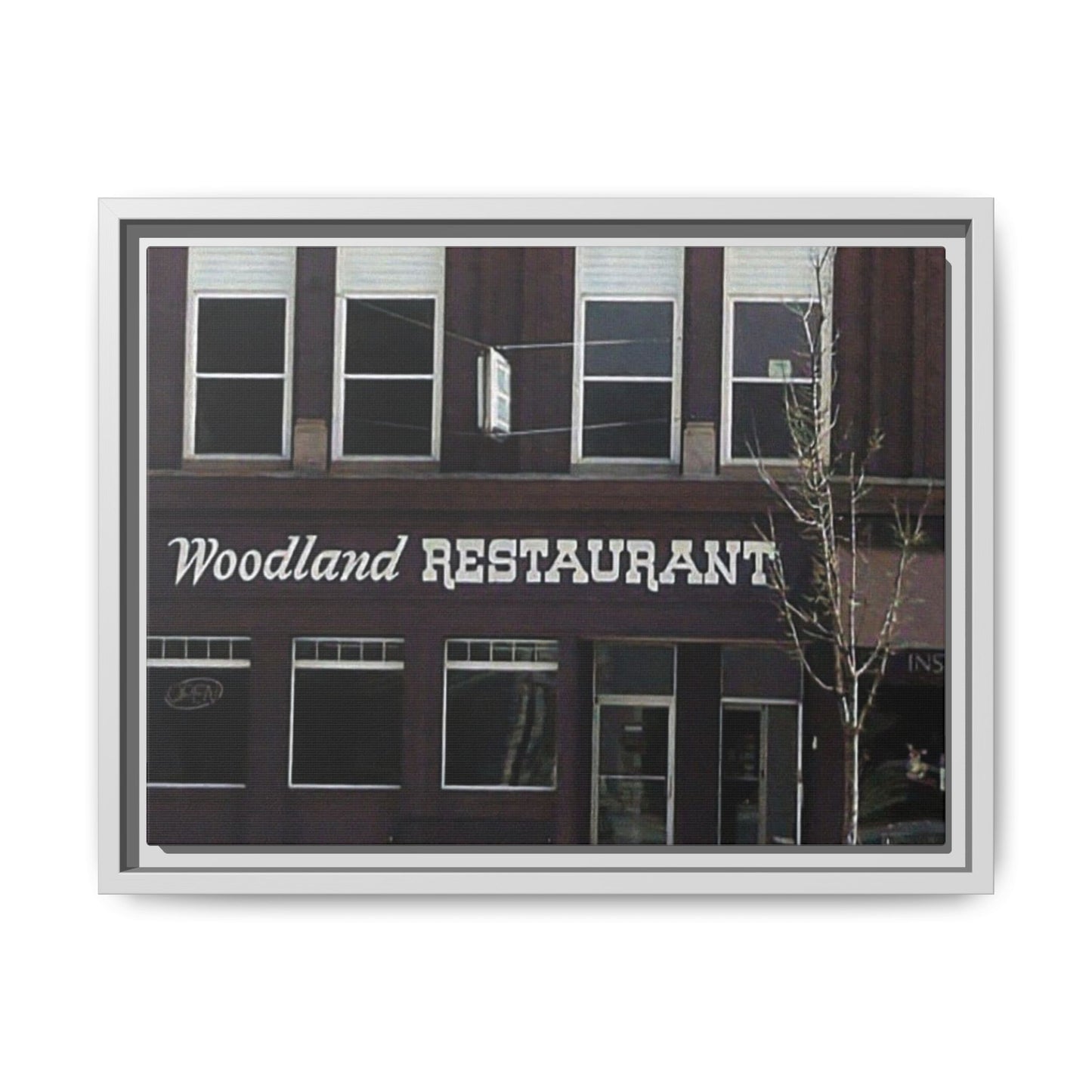 Woodland Restaurant Findlay O. Framed Matte Canvas Print - Woodland Restaurant Art for Home Decor