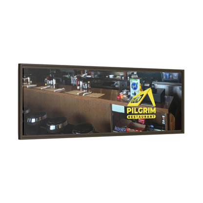 Pilgrim Resturant Counter Matte Canvas, Framed (Multi-color)