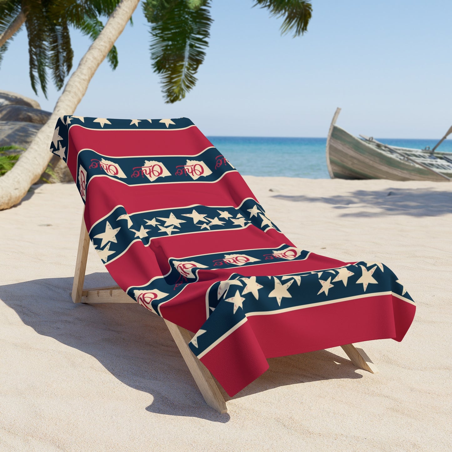 Ohio Red White and Blue Beach Towel