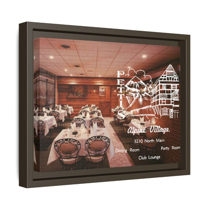 Petti’s Alpine Village Findlay, O. Custom Framed Matte Canvas Print – Alpine Village Decor for Dining Rooms and Parties