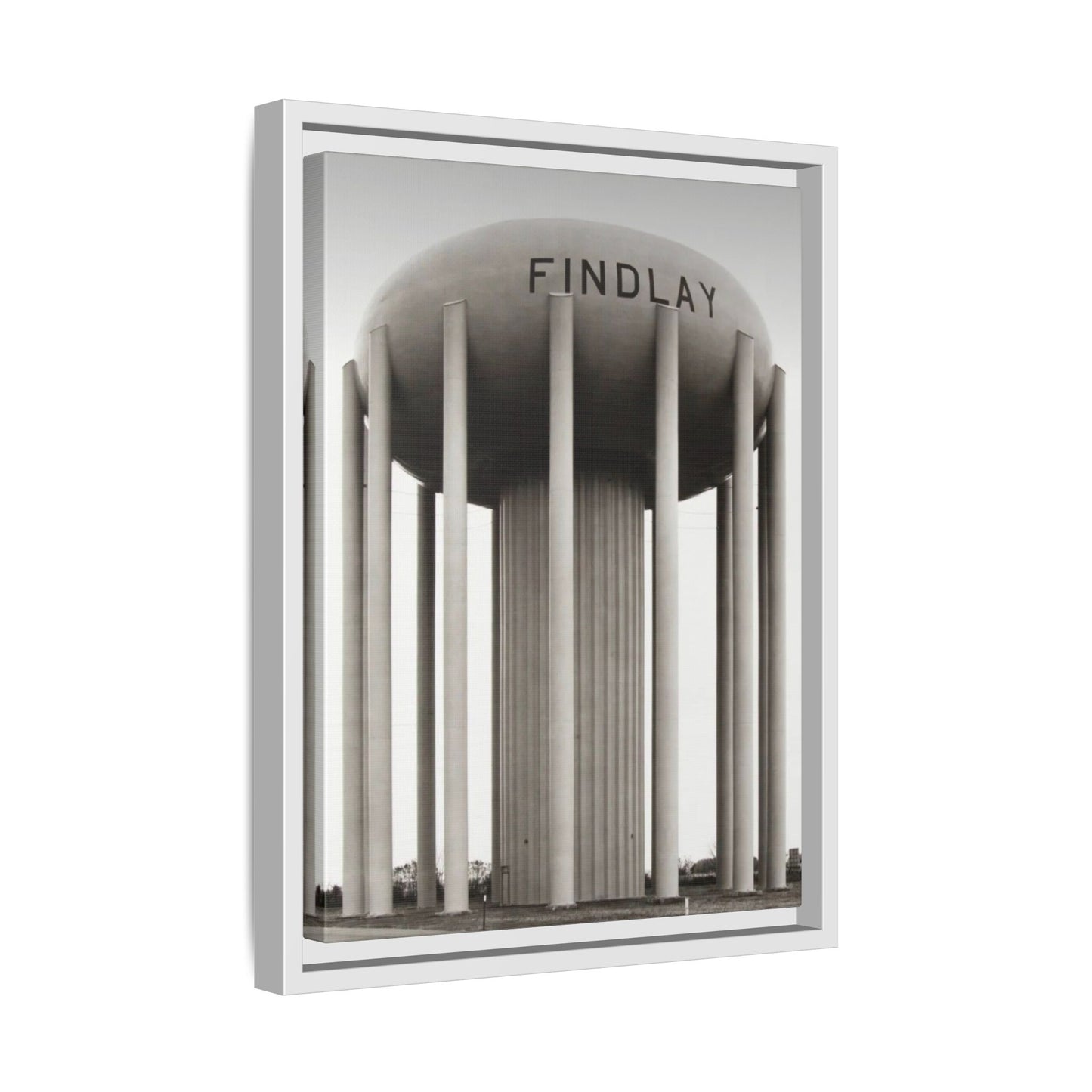 Findlay Water Tower Framed Matte Canvas Wall Art - Findlay Water Tower Photography Print