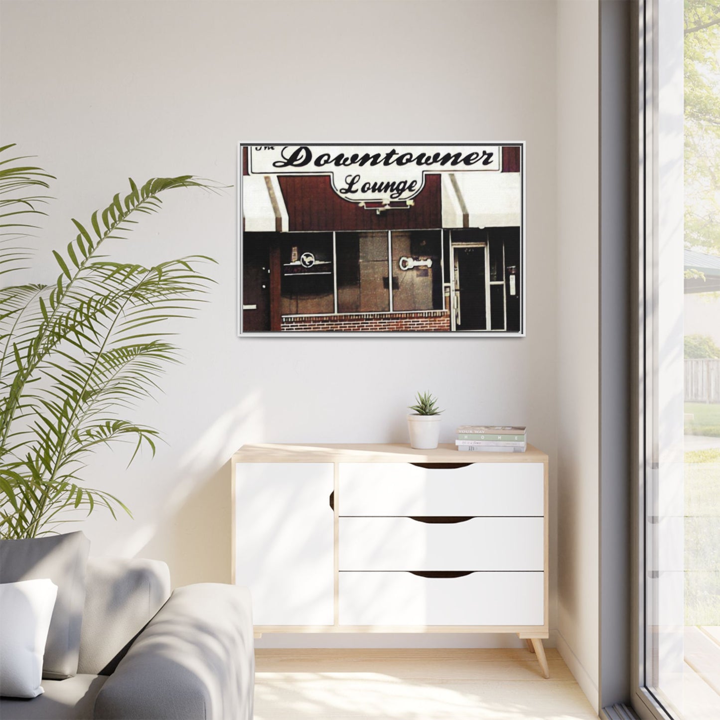 DownTowner Lounge Matte Canvas, Framed (Multi-color)