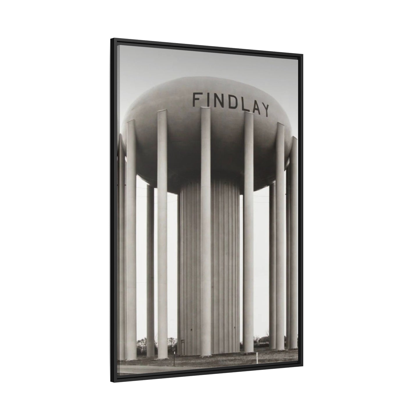 Findlay Water Tower Framed Matte Canvas Wall Art - Findlay Water Tower Photography Print