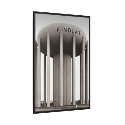 Findlay Water Tower Framed Matte Canvas Wall Art - Findlay Water Tower Photography Print