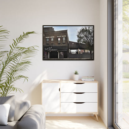 Uncle Buck & Boudreaux’s Framed Matte Canvas Art - Uncle Buck & Boudreaux's Street Scene Decor