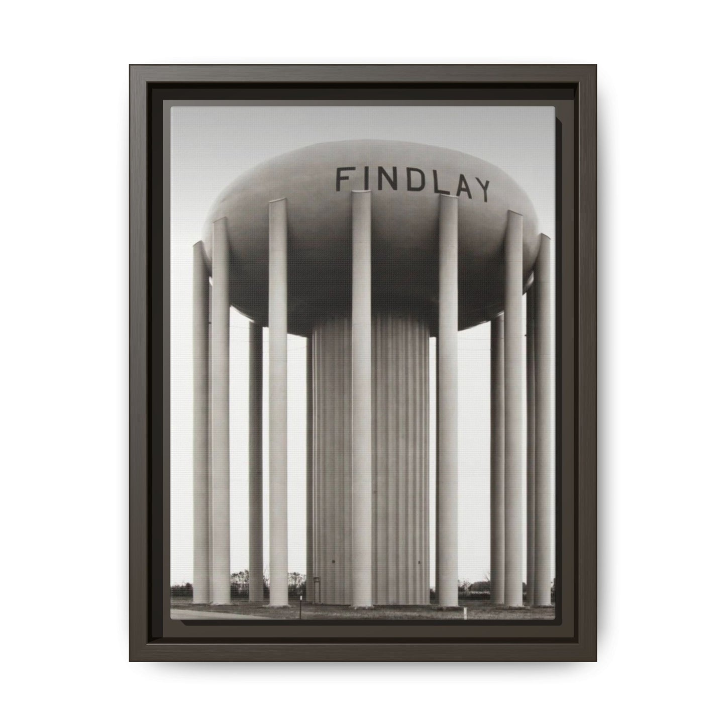 Findlay Water Tower Framed Matte Canvas Wall Art - Findlay Water Tower Photography Print