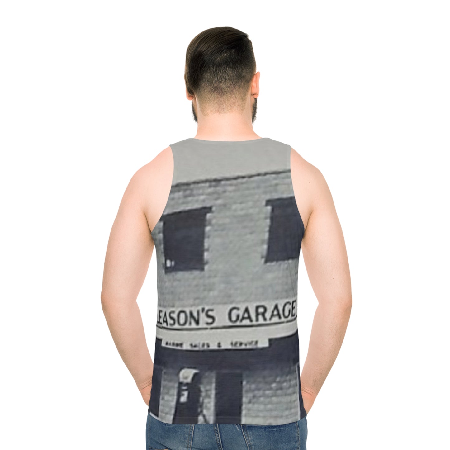 Gleason’s Garage Unisex Tank Top (AOP)