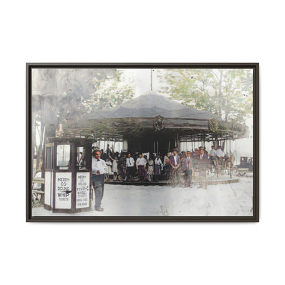 Vintage Carousel Wall Art - Matte Framed Canvas Print