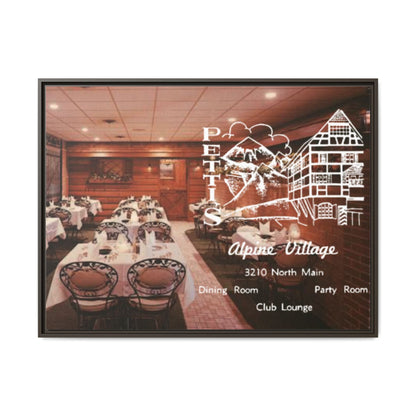 Petti’s Alpine Village Findlay, O. Custom Framed Matte Canvas Print – Alpine Village Decor for Dining Rooms and Parties