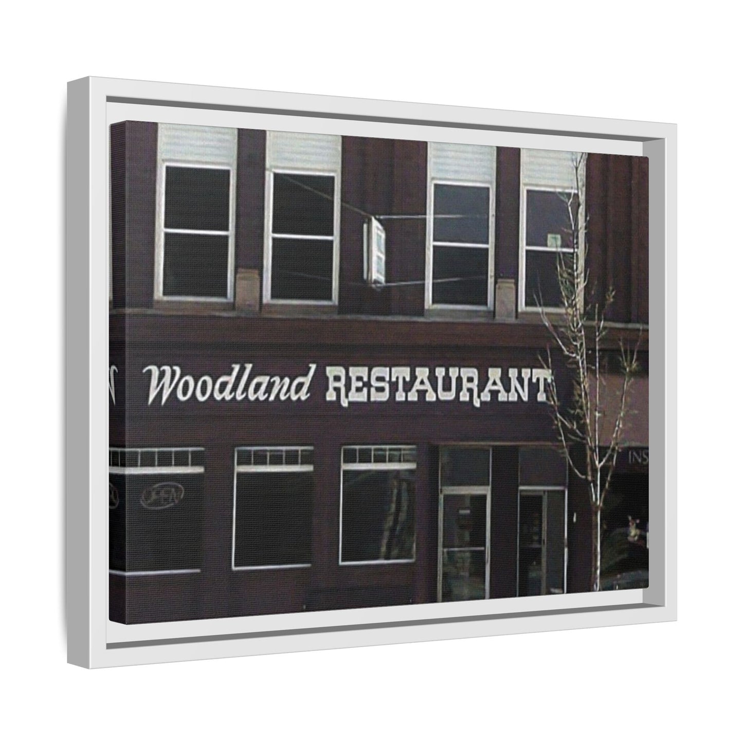 Woodland Restaurant Findlay O. Framed Matte Canvas Print - Woodland Restaurant Art for Home Decor