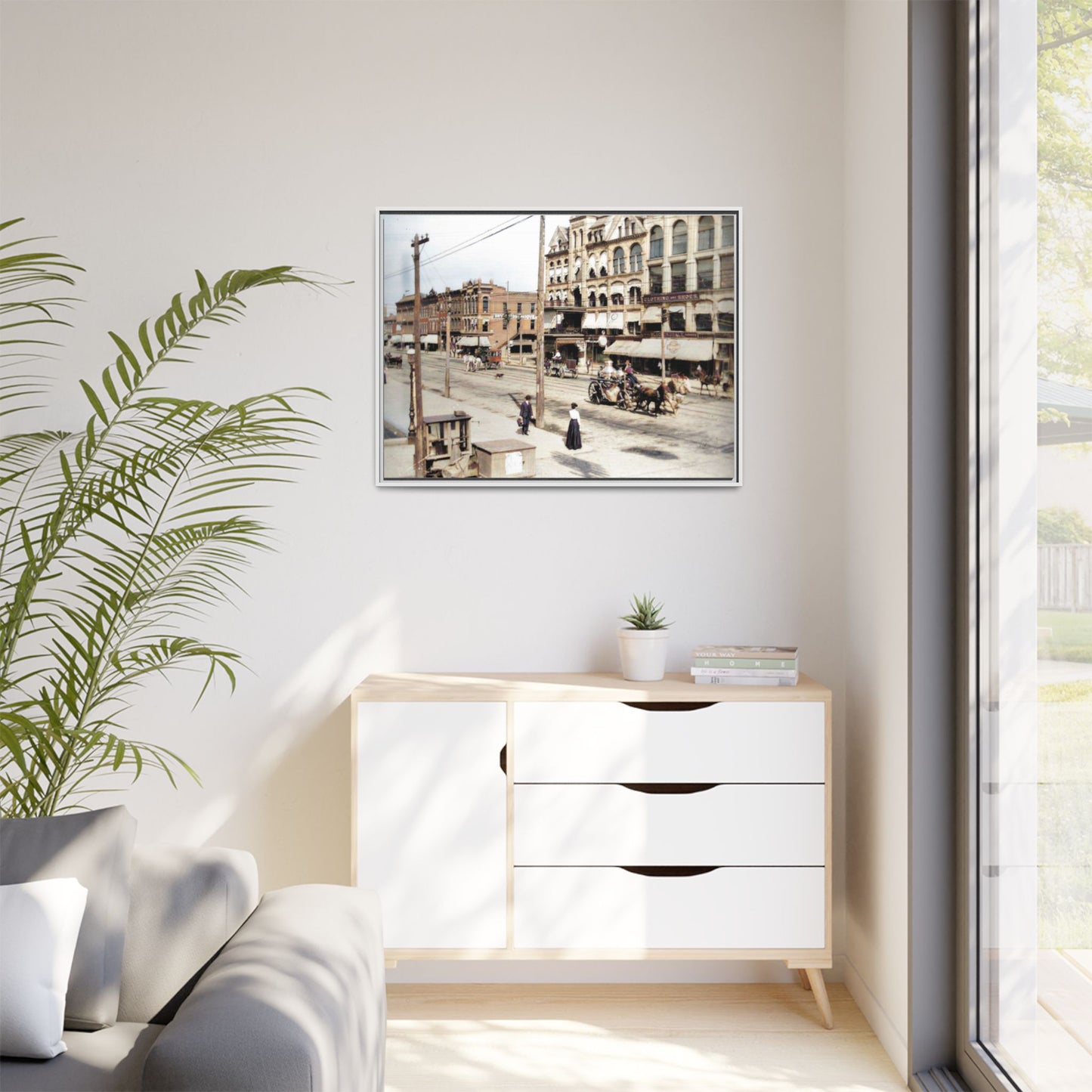 Marvin Block Findlay O. Vintage Street Scene Framed Matte Canvas - Urban Nostalgia Artwork