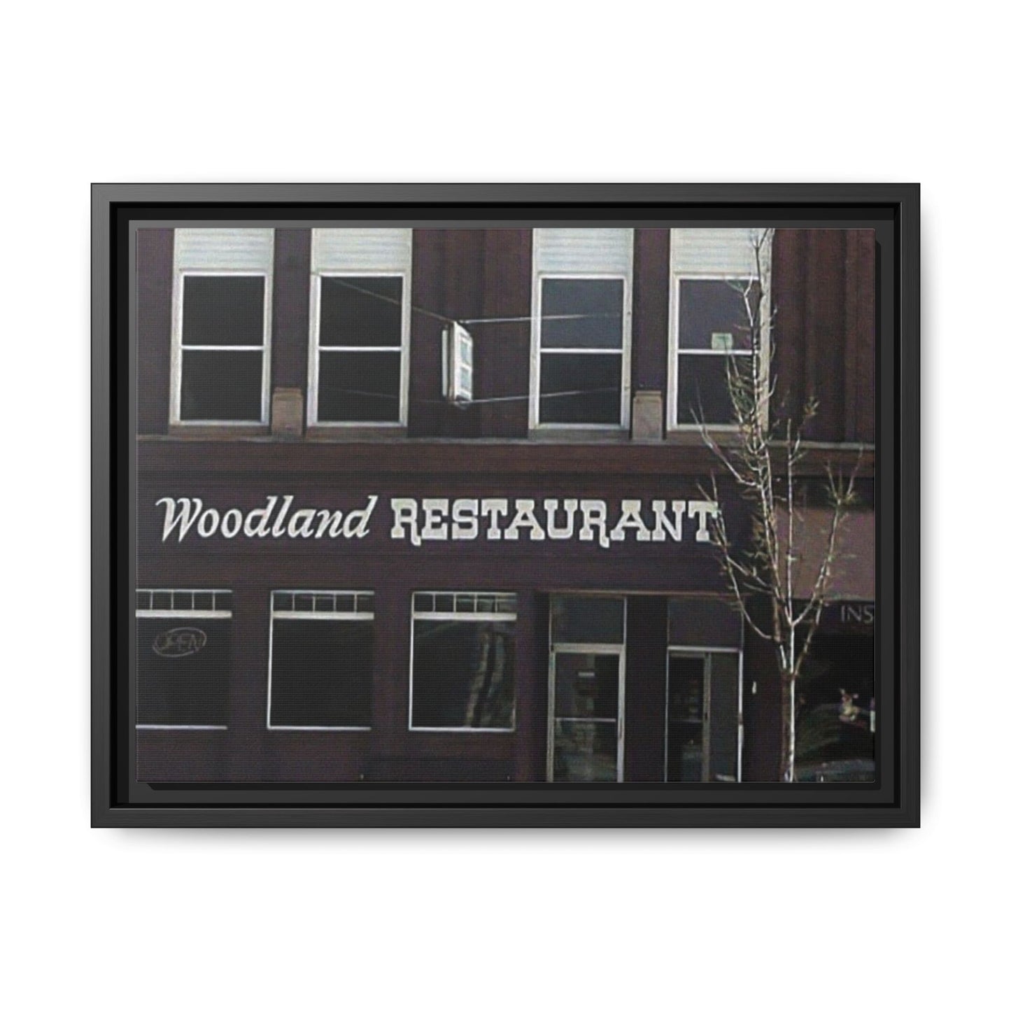 Woodland Restaurant Findlay O. Framed Matte Canvas Print - Woodland Restaurant Art for Home Decor