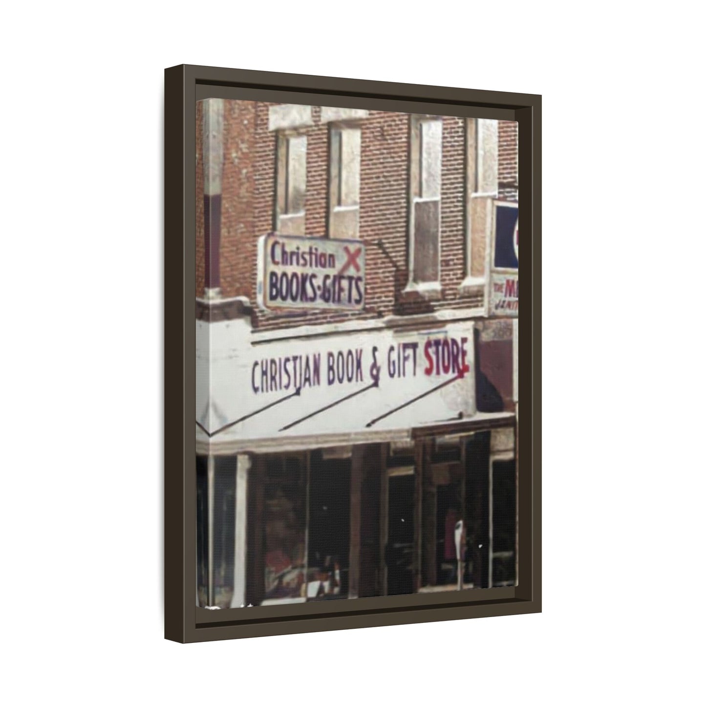 Christian Gift and Book Store Vintage Framed Canvas Art - Christian Book & Gift Store