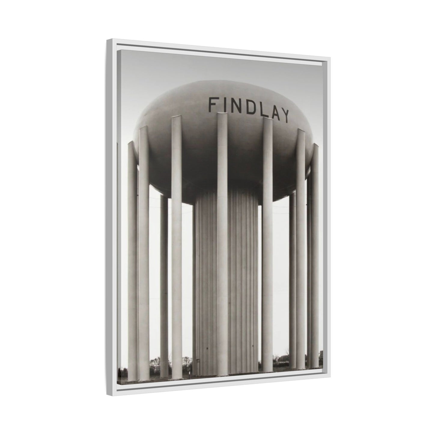 Findlay Water Tower Framed Matte Canvas Wall Art - Findlay Water Tower Photography Print