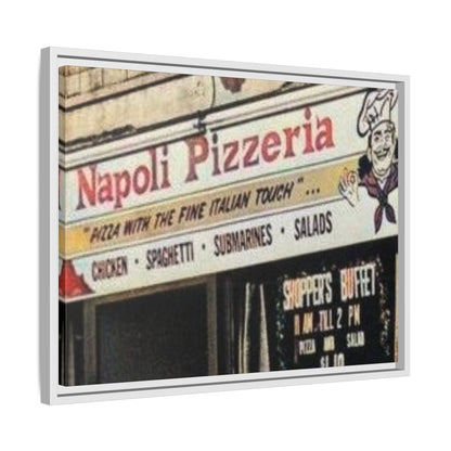 Napoli Pizzeria Retro Framed Canvas Print - Classic Italian Restaurant Decor