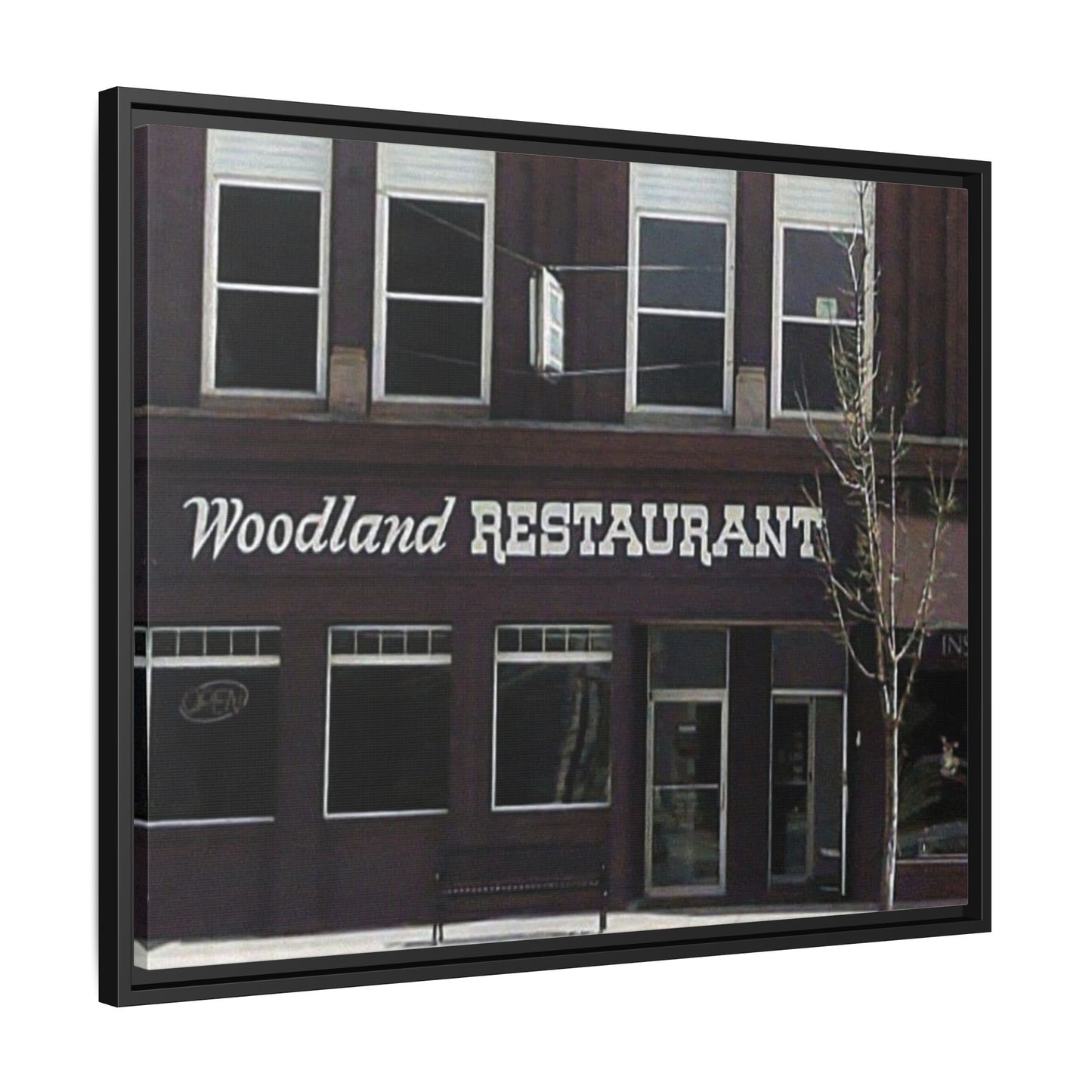 Woodland Restaurant Findlay O. Framed Matte Canvas Print - Woodland Restaurant Art for Home Decor