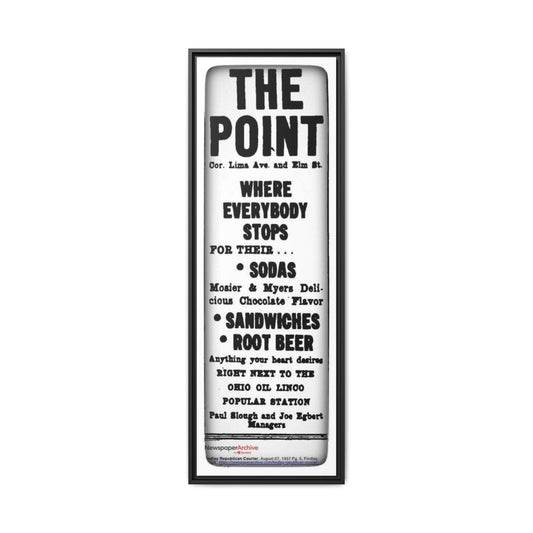 The Point Where Everybody Stops Vintage Style Framed Canvas Art - 'The Point' Soda Shop Sign