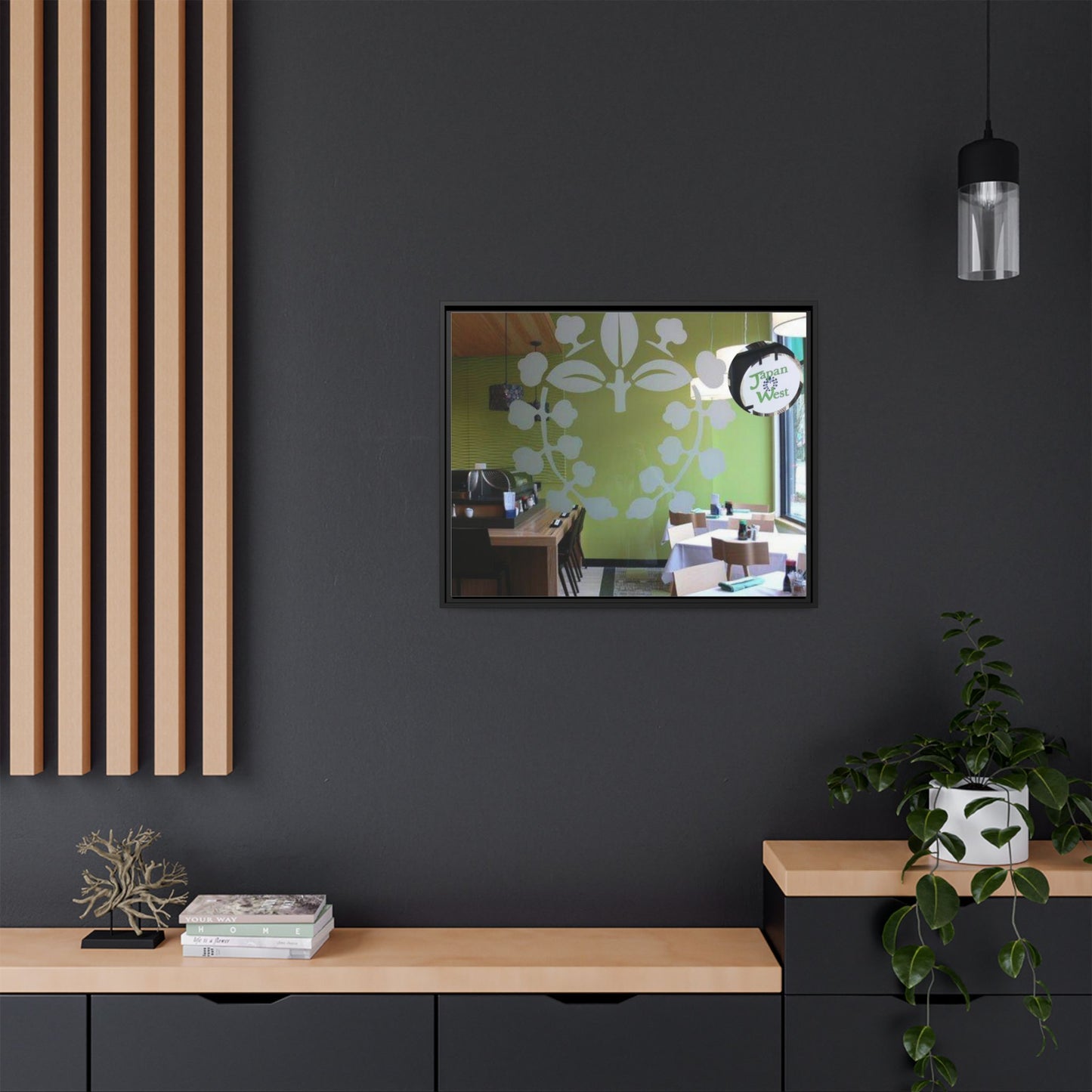 Japan West Findlay O. Modern Botanical Canvas Art - Framed Wall Decor for Dining Spaces