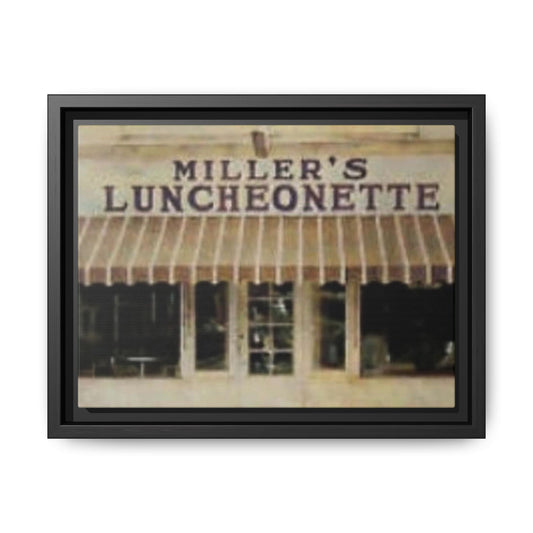 Vintage Multi-Color Framed Canvas Print - MILLER’S LUNCHEONETTE FINDLAY, O