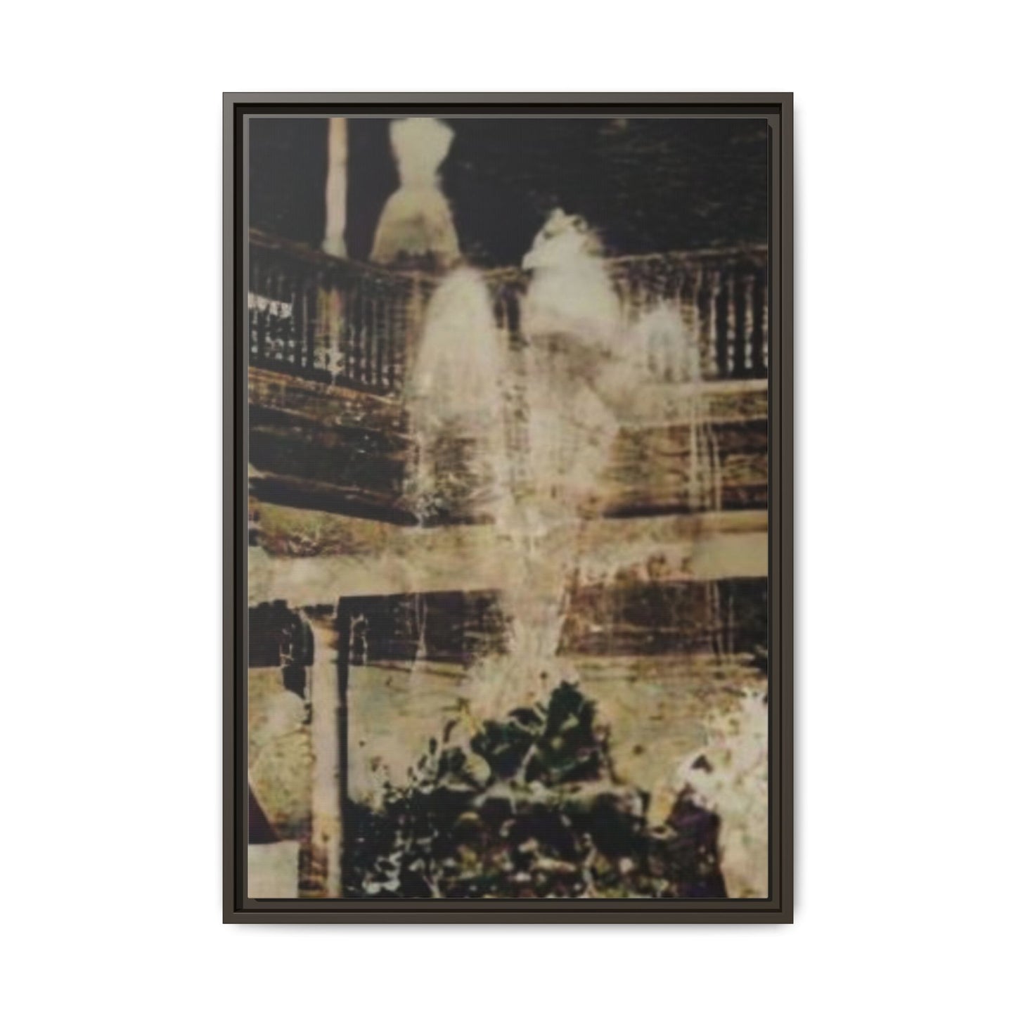 “Meet Me at the Fountain” C.F. Jackson’s Findlay, O. Vintage Matte Canvas Wall Art - Framed Historic Ohio Scene