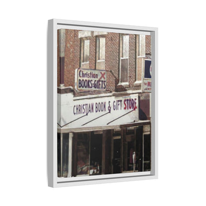 Christian Gift and Book Store Vintage Framed Canvas Art - Christian Book & Gift Store