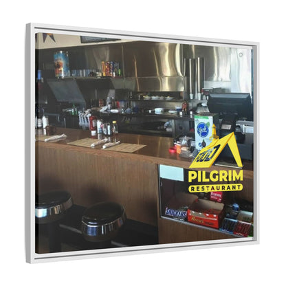 Pilgrim Resturant Counter Matte Canvas, Framed (Multi-color)