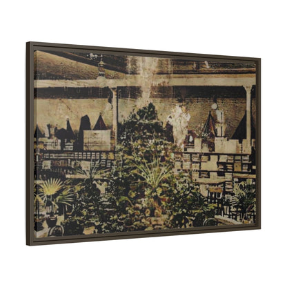 “Meet Me at the Fountain” C.F. Jackson’s Findlay, O. Vintage Matte Canvas Wall Art - Framed Historic Ohio Scene