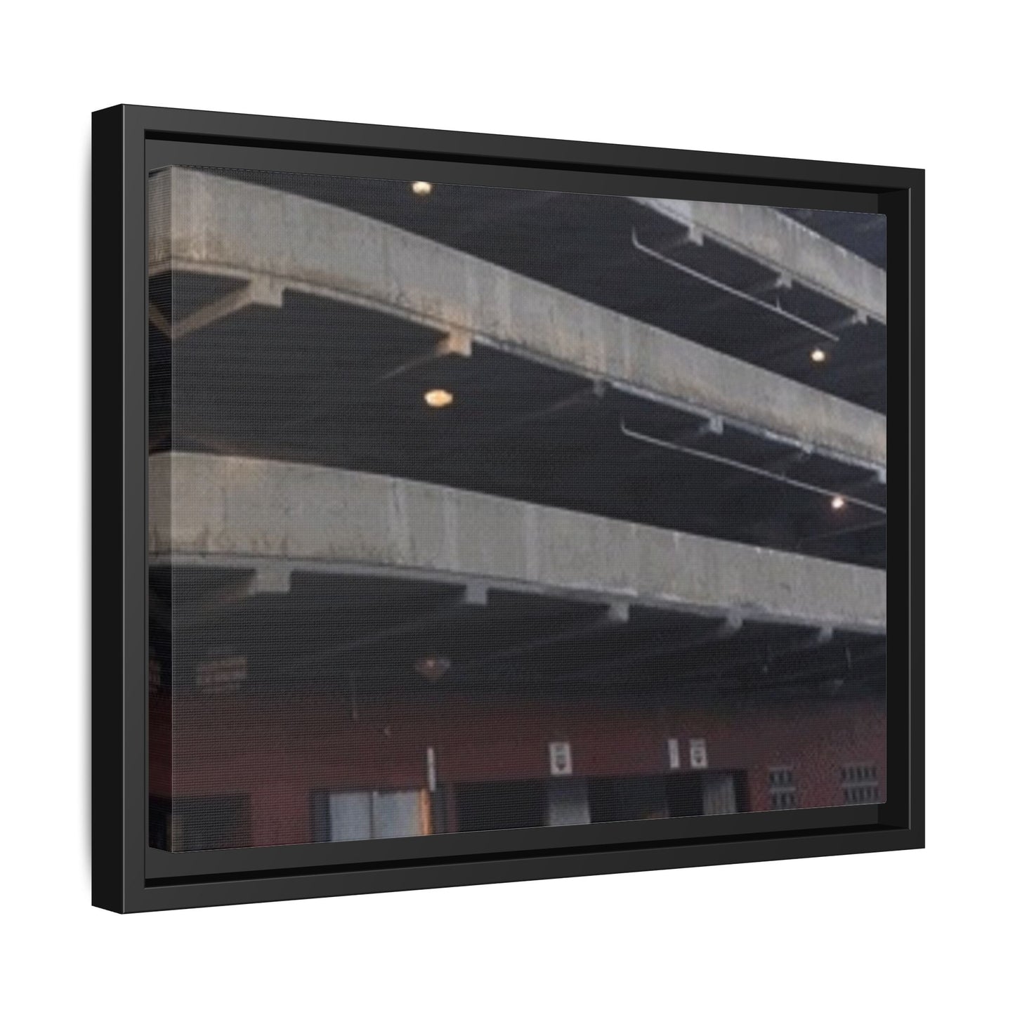 Downtown Findlay Parking Garage Urban Vibes Framed Canvas Art | Modern Wall Decor