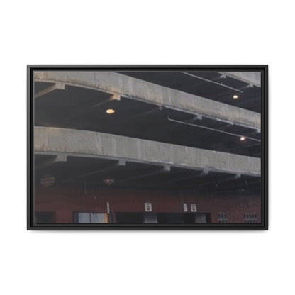 Downtown Findlay Parking Garage Urban Vibes Framed Canvas Art | Modern Wall Decor