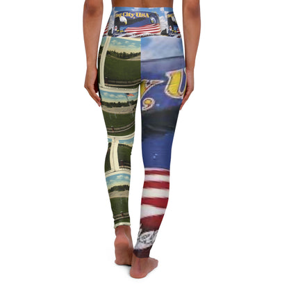 Flag City 🇺🇸 Yoga-Leggings mit hoher Taille (AOP)