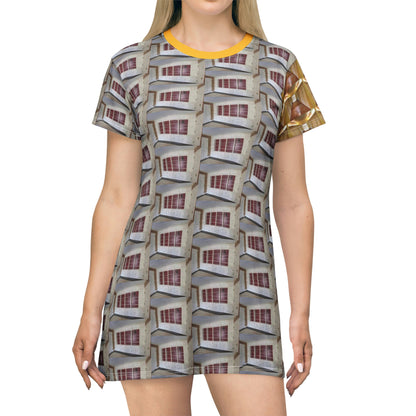2200 S Main St 45840 Housing Boom Collection T-Shirt Dress (AOP)
